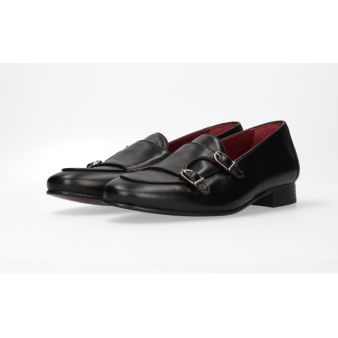 Mocassin double boucle noir