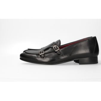 Mocassin double boucle noir