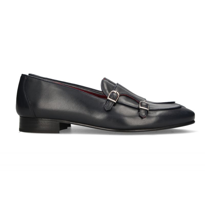 Mocassin double boucle marine
