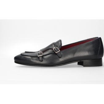 Mocassin double boucle marine
