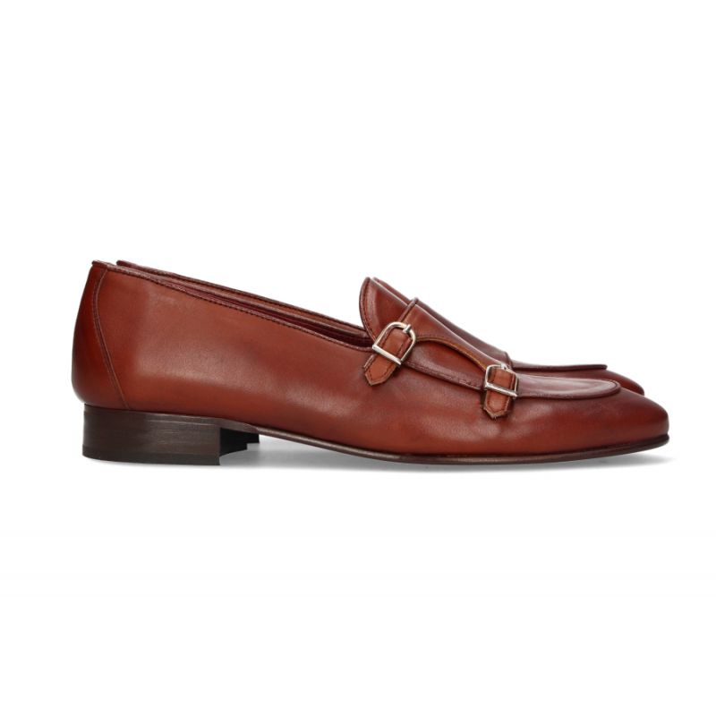 Mocassim de dupla fivela marrom