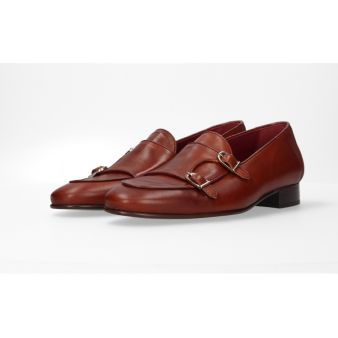 Mocassim de dupla fivela marrom