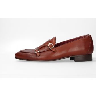Mocassin double boucle marron