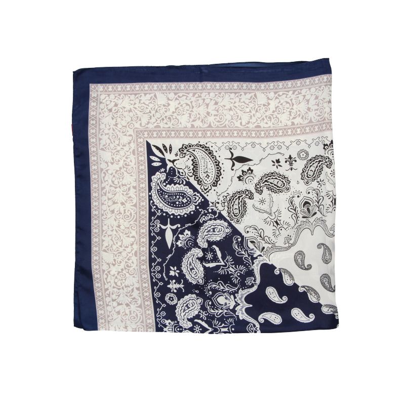 Foulard petit cachemire bleu