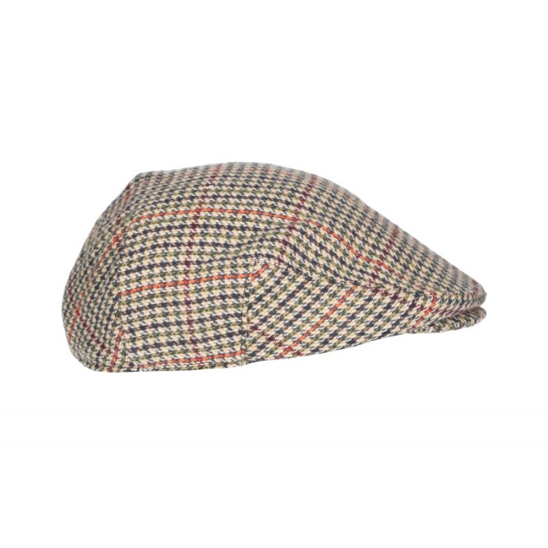 Casquette pied-de-poule bleu et vert