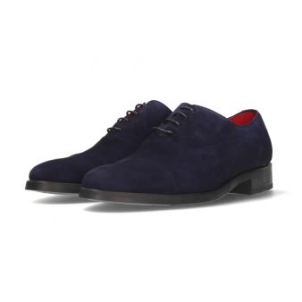 Chaussure anglaise en suède bleue