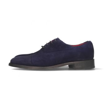 Chaussure anglaise en suède bleue
