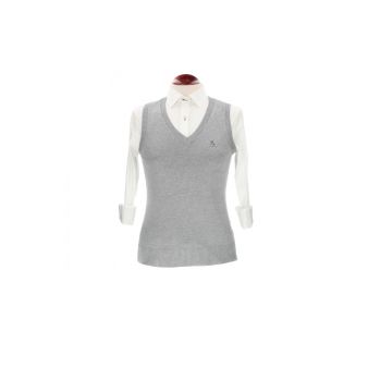 Pull sans manches gris
