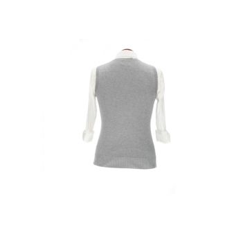 Pull sans manches gris
