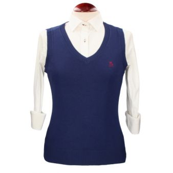 Navy blue sleeveless pullover