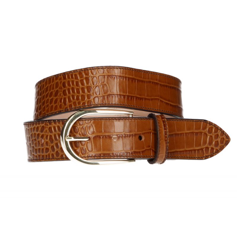 Ceinture en cuir à motif crocodile