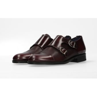 Mocassin double boucle bordeaux