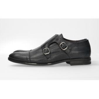 Chaussure double boucle à motif noir