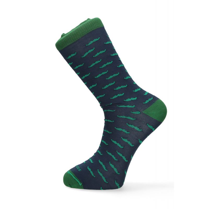 Chaussettes bleues avec moustaches