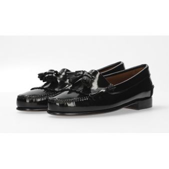 Chaussure avec franges et glands noire