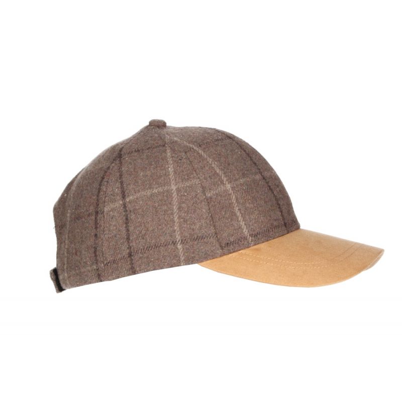 Casquette strike à carreaux camel