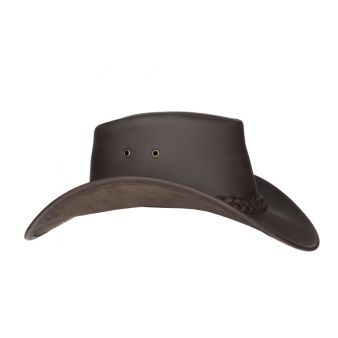 Chapéu Australiano com Faixa de Couro Marrom