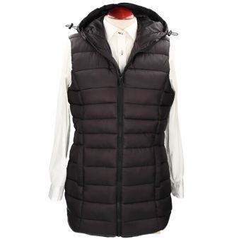 Gilet long matelassé noir