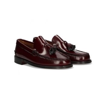 Mocassin avec pompons corinthe semelle en cuir