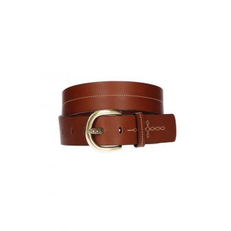 Ceinture avec surpiqure centrale marron