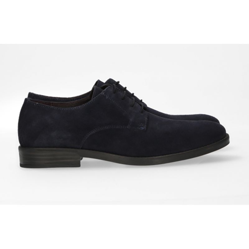 Chaussure à lacets en suède marine