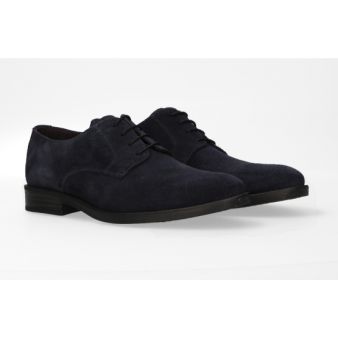 Chaussure à lacets en suède marine