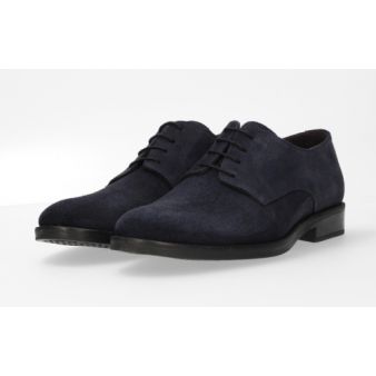 Chaussure à lacets en suède marine