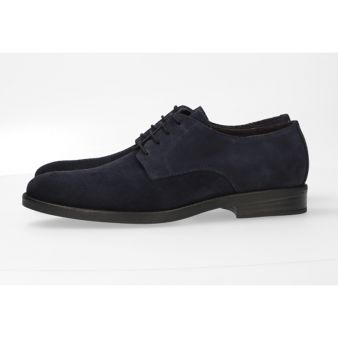 Chaussure à lacets en suède marine