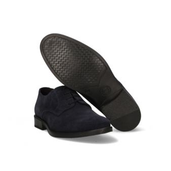 Chaussure à lacets en suède marine