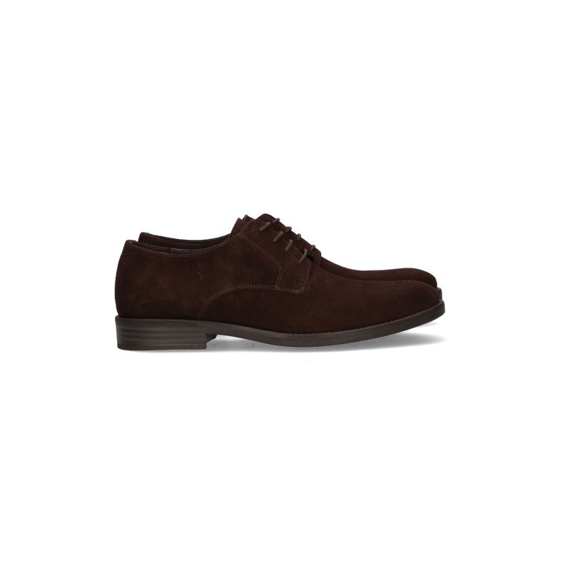 Chaussure à lacets en suède marron