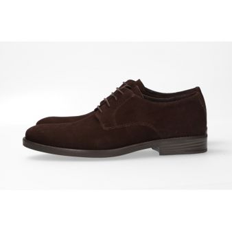 Chaussure à lacets en suède marron