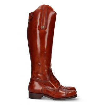 Bota hípica com cordões e...