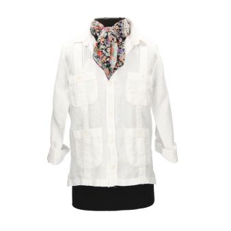 Chemise cubaine enfant blanche