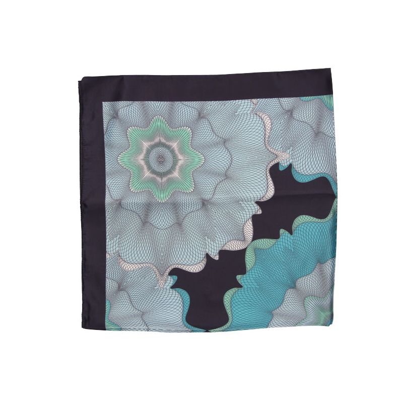 Foulard avec ornements floraux bleus