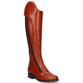 Bota hípica feminina com elástico em couro Valverde del Camino
