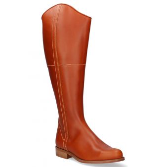Natural coloured riding boot with zipper