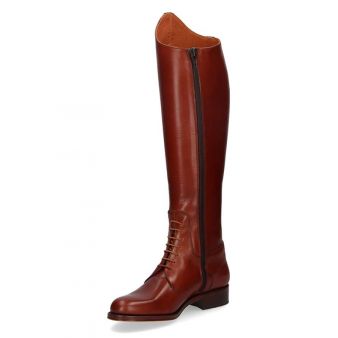 Horse riding boots with leather side zipper