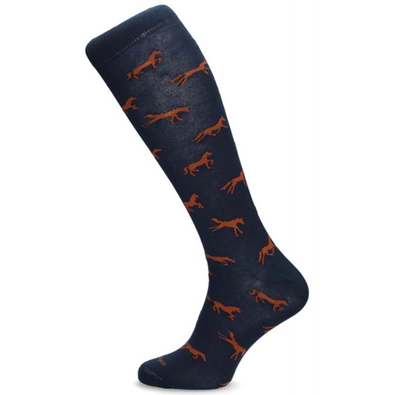 Chaussettes bleues avec chevaux