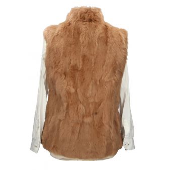 Gilet en fourrure femme camel