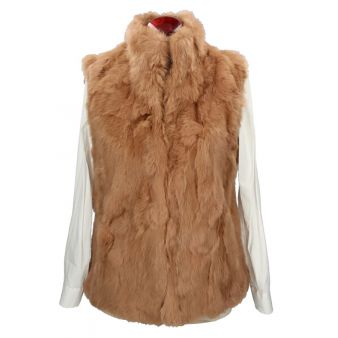 Gilet en fourrure femme camel