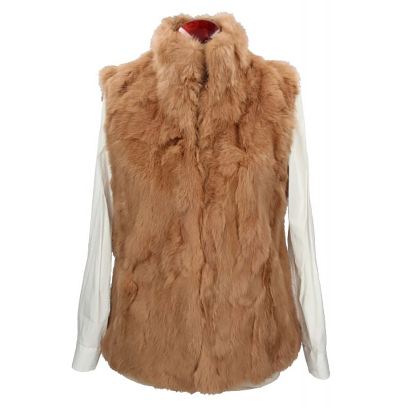 Gilet en fourrure femme camel