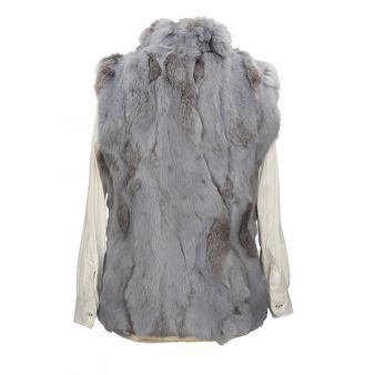 Gilet en fourrure femme grisatre