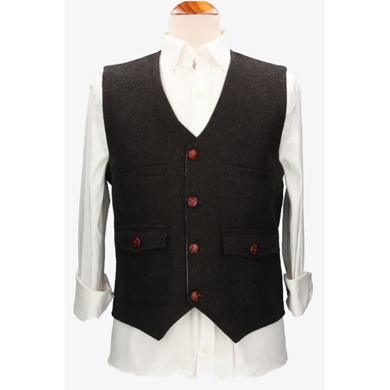 Gilet Évora en chevrons marron foncé
