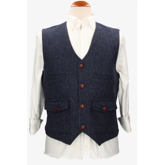 Gilet Évora en chevrons bleu