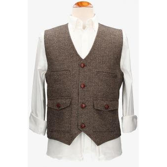Gilet Évora en chevrons beige