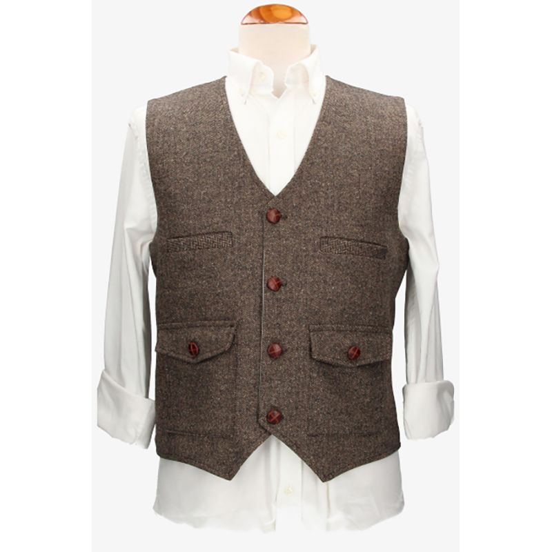 Gilet Évora en chevrons beige