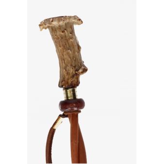 Cravache tressée avec poignée en bois de cerf