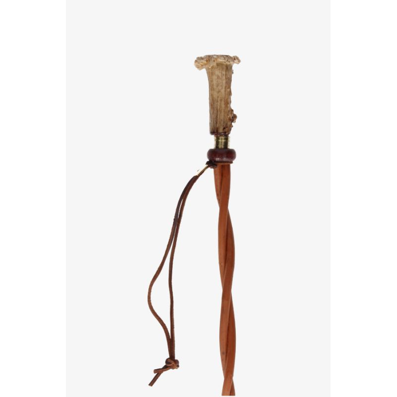 Cravache tressée avec poignée en bois de cerf
