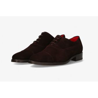 Chaussure à lacets en suède marron