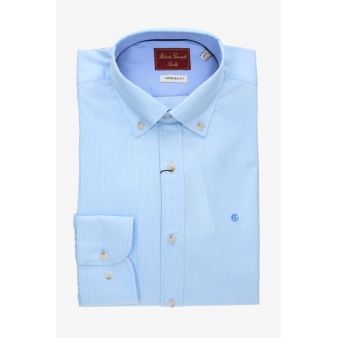 Chemise à pois bleu ciel